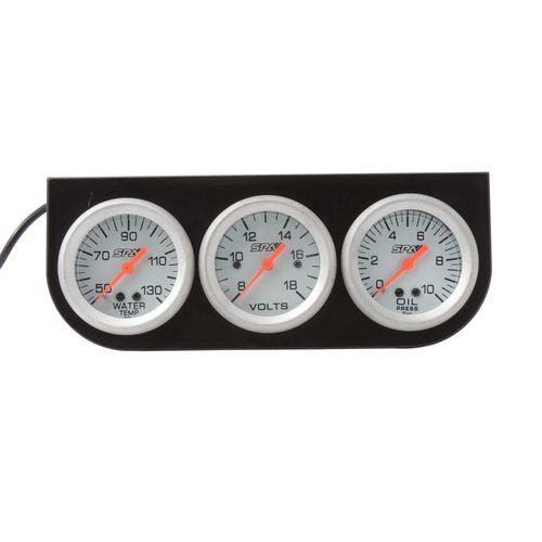 Kit Manômetros Linha SPA 52mm: Temperatura + Pressão De Óleo 10 Bar + Voltímetro+ Suporte De Instrumentos- No Estado