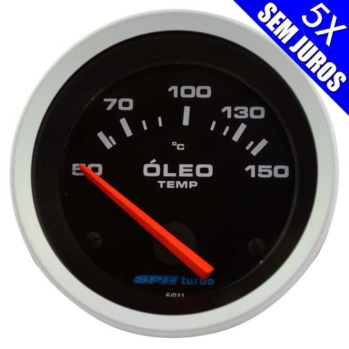 Termômetro de óleo linha Cronomac / SPA 60mm 150° - Mostrador Preto - Revisado pela Cronomac