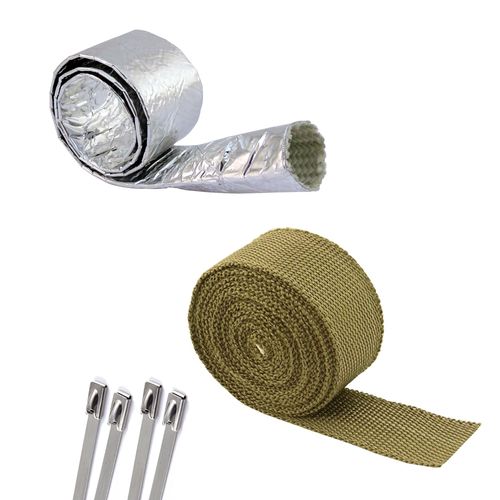 Conduíte Térmico (Heat Sleeve) - 60cm Comprimento + FITA TÉRMICA TITANIUM SPA 2" LARGURA - 5M COMPRIMENTO - GRÁTIS 4 ABRAÇADEIRAS ZIP INOX