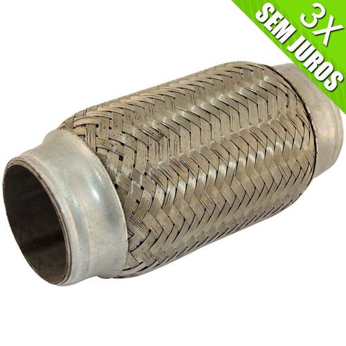 Flexível de escape universal 100% em aço inox 2" x 150mm - Sem uso.