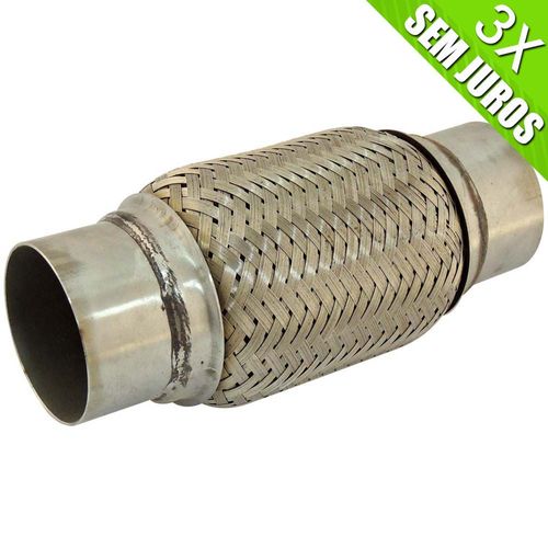 Flexível de escape universal 100% em aço inox 2 1/2" - Sem uso.