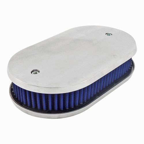 Filtro de ar esportivo oval para carburador 2E ou 3E (Elemento + tampa + base)