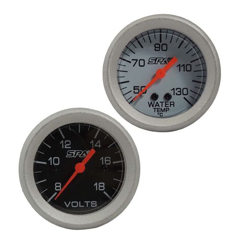 Voltímetro 8-18V - 52 MM + TERMÔMETRO DE TEMPERATURA DE ÁGUA 50-130C - 52 MM - SPA TURBO