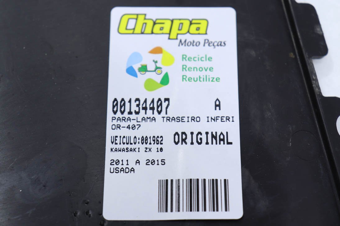 Para-lama Traseiro Inferior Kawasaki Zx 10 2011-2015 - CompreSuaPeça