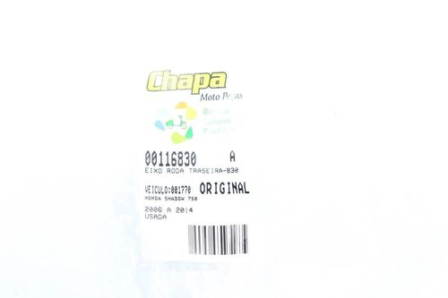 Eixo Roda Traseira Honda Shadow 750 Shadow750 06-14