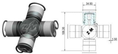 CRUZETA CARDAN VW 7110/8140/MB 709/710/912 35X106