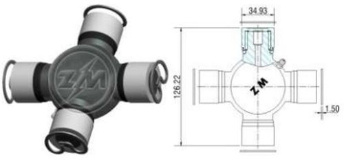 CRUZETA CARDAN CARGO 1114/1615/VW 10160 35X126