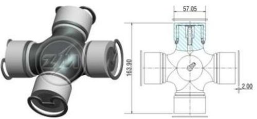 CRUZETA CARDAN TR SC 114/124  57X164 CAIXA 6/8M