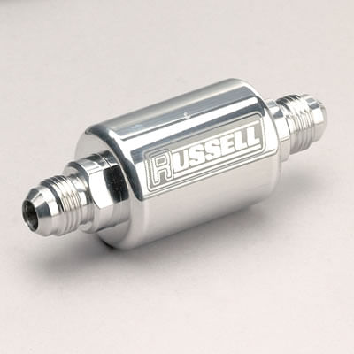 Filtro Combustível Billet Alumínio Polido - Alto Fluxo - RUSSELL