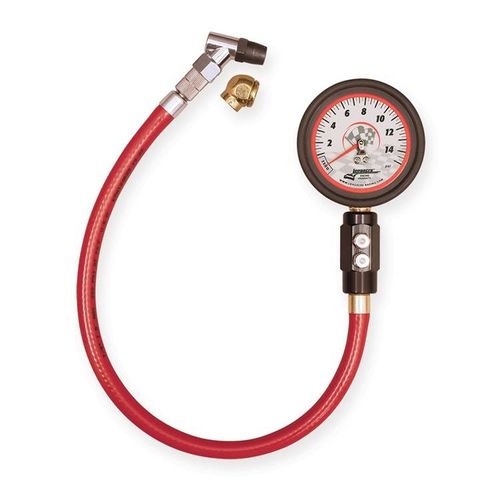 Calibrador Pneu Fosforescente de Luxo 2-1/2" - 0 a 15 PSI - LONGACRE