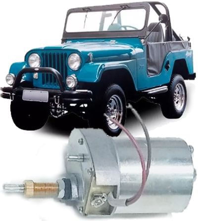 Motor Limpador do parabrisa dianteiro Jeep Willys 6cc Cj5 de 1958 à 1982 - 12 Volts
