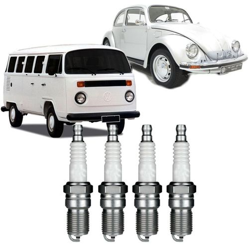 Jogo de Vela Ignicao Fusca Brasilia Kombi Variant Gol BX Rosca curta