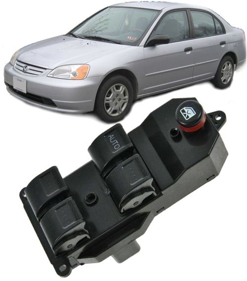 Botao Interruptor Vidro Eletrico Civic 1.7 de 2001 a 2005 e CRV de 2002 a 2006