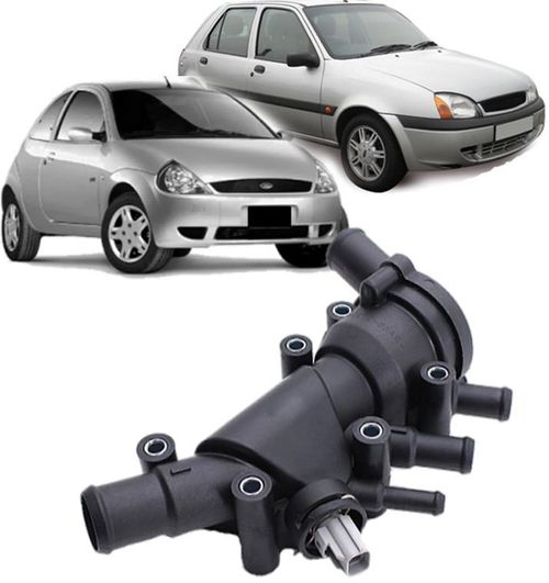 Carcaca com a Valvula Termostatica Fiesta Ka Escort Courier 1.0 e 1.6 Zetec Rocan