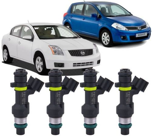 Kit com 4 Bico Injetor Nissan Tiida Sentra X-Trail 1.8 e 2.0 16V a Gasolina - Fby2850