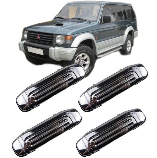 Kit 4 Macanetas das Portas Cromada Pajero de 1994 A 1999