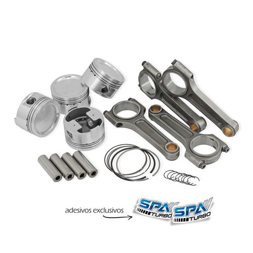 Kit Forjado Volkswagen 2.0 AP: Bielas Basic 600cv 144mm (Parafusos 3/8) + Pistões + Anéis + Pinos + Travas