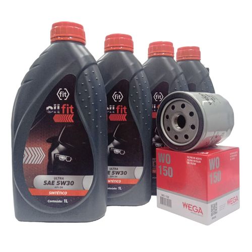 Kit Revisão 4 Litros de Óleo Fit Ultra SAE 5W30 + Filtro de Óleo WO150 | Ka | Fiesta | Ecosport | Escort | Focus | Courier