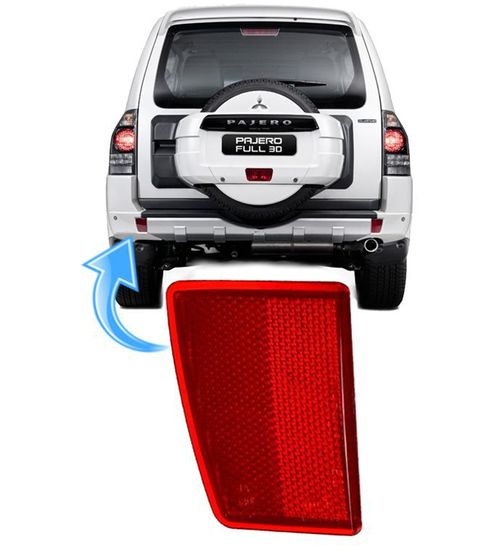 Lanterna Refletor Olho de Gato para Choque Traseiro Lado Esquerdo Pajero Full Apos 2008