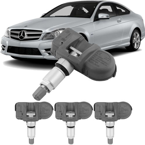 Kit com 04 Sensor de Pressao do Pneu Tpms Mercedes C180 C250 Ml320 Glk Slk Amg