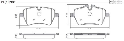 PASTILHA DE FREIO HONDA - NEW CIVIC 1.8 12/16, 2.0 14/16 (C/ FURO PARA TRAVA - NISSIN)