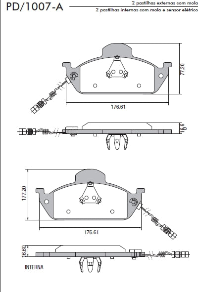 PASTILHA DE FREIO FORD - (T - C/ ROL) FUSION 2.3 06/09, 2.5/HYBRID/3.0 09/12 (C/ ABS - 28D/42MM)