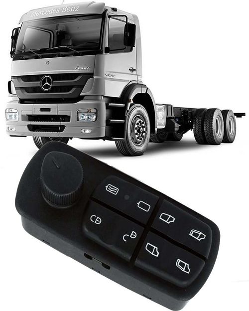 Botão Vidro Mercedes Axor Com Trava Completo - 0045455913