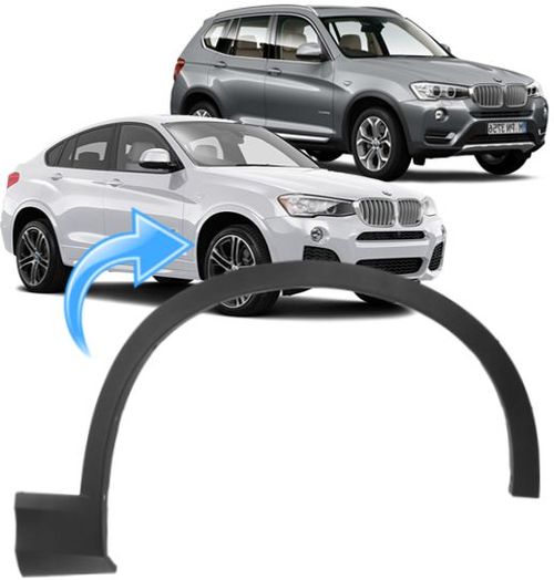 Moldura Friso do Paralama Bmw X3 e X4 de 2011 À 2018 - Dianteiro Direito