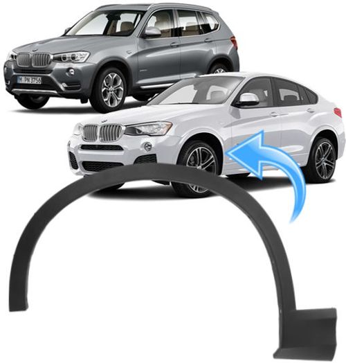 Moldura Friso do Paralama Bmw X3 e X4 de 2011 À 2018 - Dianteiro Esquerdo