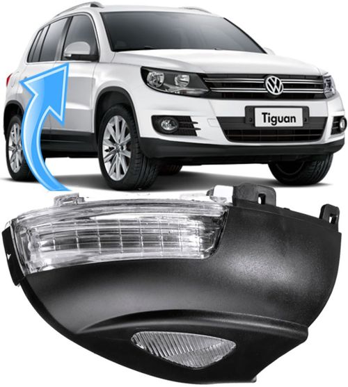 Pisca Seta Retrovisor Tiguan de 2009 À 2018 com Luz Cortesia - Direito