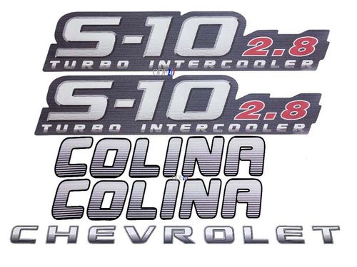 EMBLEMA S10 2.8 TURBO INTERCOOLER COLINA 5 PEÇAS