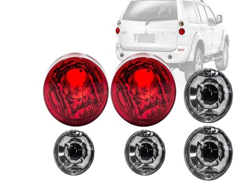 KIT LANTERNA TRASEIRA PAJERO SPORT / TR4 ORIGINAL 2005 / 2011 COM 6 PEÇAS