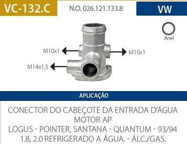 CONEXÃO MANGUEIRA INF/SUP. RADIADOR LOGUS MOTOR AP 93 A 94