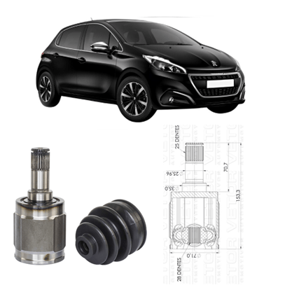 Tulipa Citroen C3 1.5 2013 em diante Peugeot Hoggar 2011 em diante  1.4 Manual Lado Esquerdo 22X29