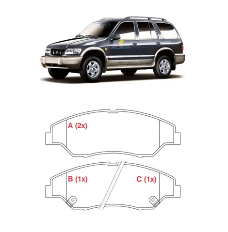 Pastilha de Freio dianteira KIA MOTORS Sportage 2.0/2.2 1999&gt;2003 (VER DESCRIÇÃO)