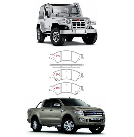 Pastilha de Freio Dianteira Ford Nova Ranger 2.5 16V 3.2 20V 2013 Troller T4 3.2 20V 4x4 2014