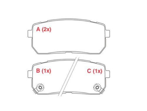 Pastilha de Freio traseiro HYUNDAI Vera Cruz 3.8 JAC T8 2.0 KIA Carnival 2.7 V6 Sorento 2.4 / 3.5
