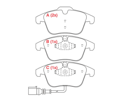 Pastilha de Freio dianteiro AUDI Q3 2.0 16V TFSI VOLKSWAGEN Jetta 1.4 Passat Tiguan 2.0 TSI 16V