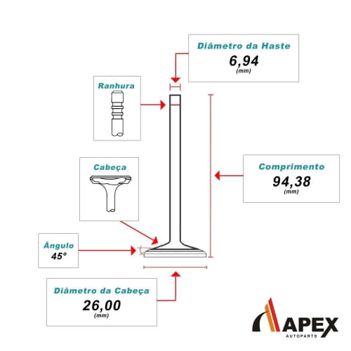 VALVULA ESCAPE - VW GOL 1.0 MI 8V APOS 1995