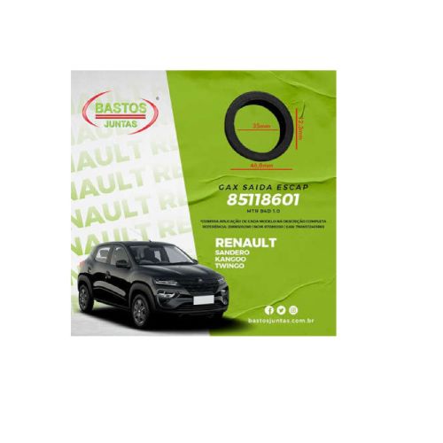 GAXETA ESCAPAMENTO - RENAULT LOGAN SANDERO KWID 1.0 12V 3CIL