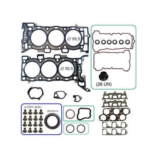 JUNTA DO MOTOR - GM CAPTIVA OMEGA 3.6 V6 24V MLS (SEM FLANGE)