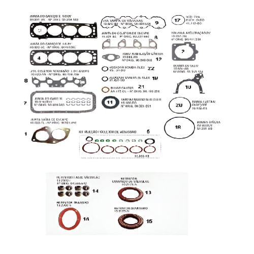 JUNTA DO MOTOR - GM CORSA MERIVA | FIAT STILO PALIO 1.8 8V 2003 A 2006
