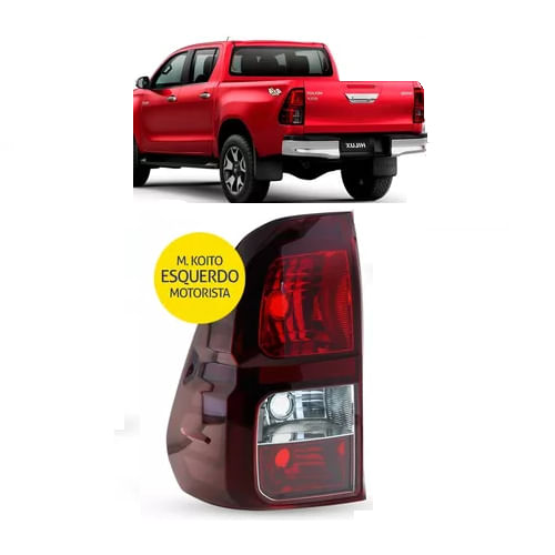 LANTERNA TRASEIRA ESQUERDA HILUX 2016/2020 FUME (MOD KOITO)
