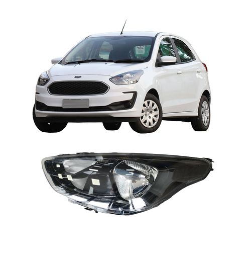 FAROL ESQUERDO FORD KA 2019/2022 MÁSCARA NEGRA (H4)