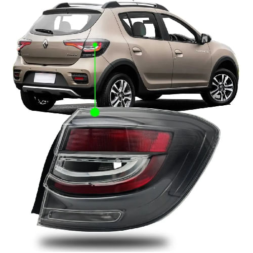 LANTERNA TRASEIRA DIREITA SANDERO STEPWAY 20/23 FUME (LED)