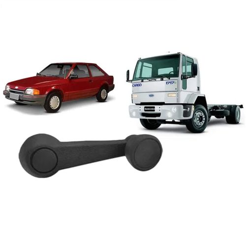 MANIVELA VIDRO FORD ESCORT/CARGO 1987/1992 METAL PRETO