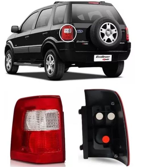 LANTERNA TRASEIRA ESQUERDA ECOSPORT 2003/2007 BICOLOR