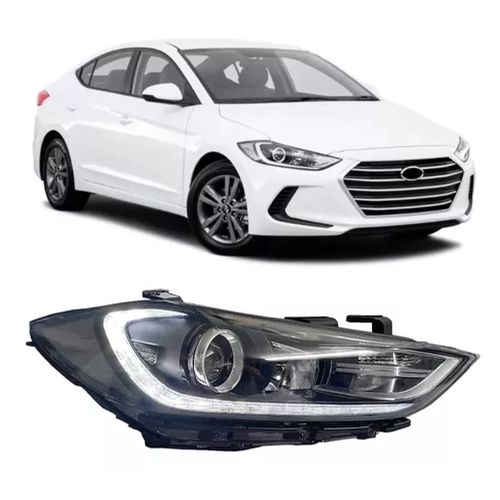 FAROL DIANTEIRO DIREITO ELANTRA 17/18 ELÉTRICO /COM LED