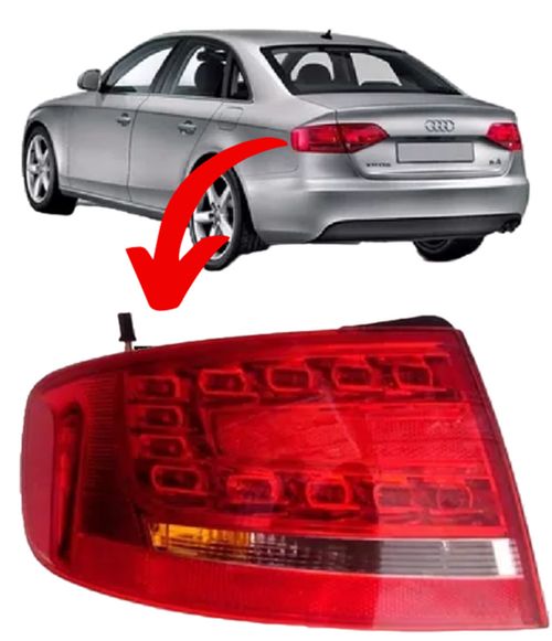 LANTERNA TRASEIRA ESQUERDA AUDI A4 2009/2012 COM LED (CANTO)