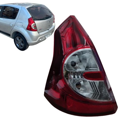 LANTERNA TRASEIRA ESQUERDA RENAULT SANDERO 2008/2009/2010/2011 CRISTAL